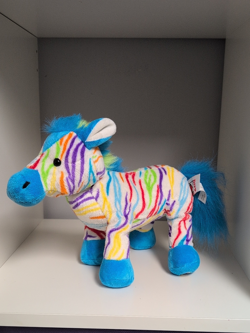Webkinz Rainbow Zebra No Code Collectible Y2k Plush Mint Condition GANZ